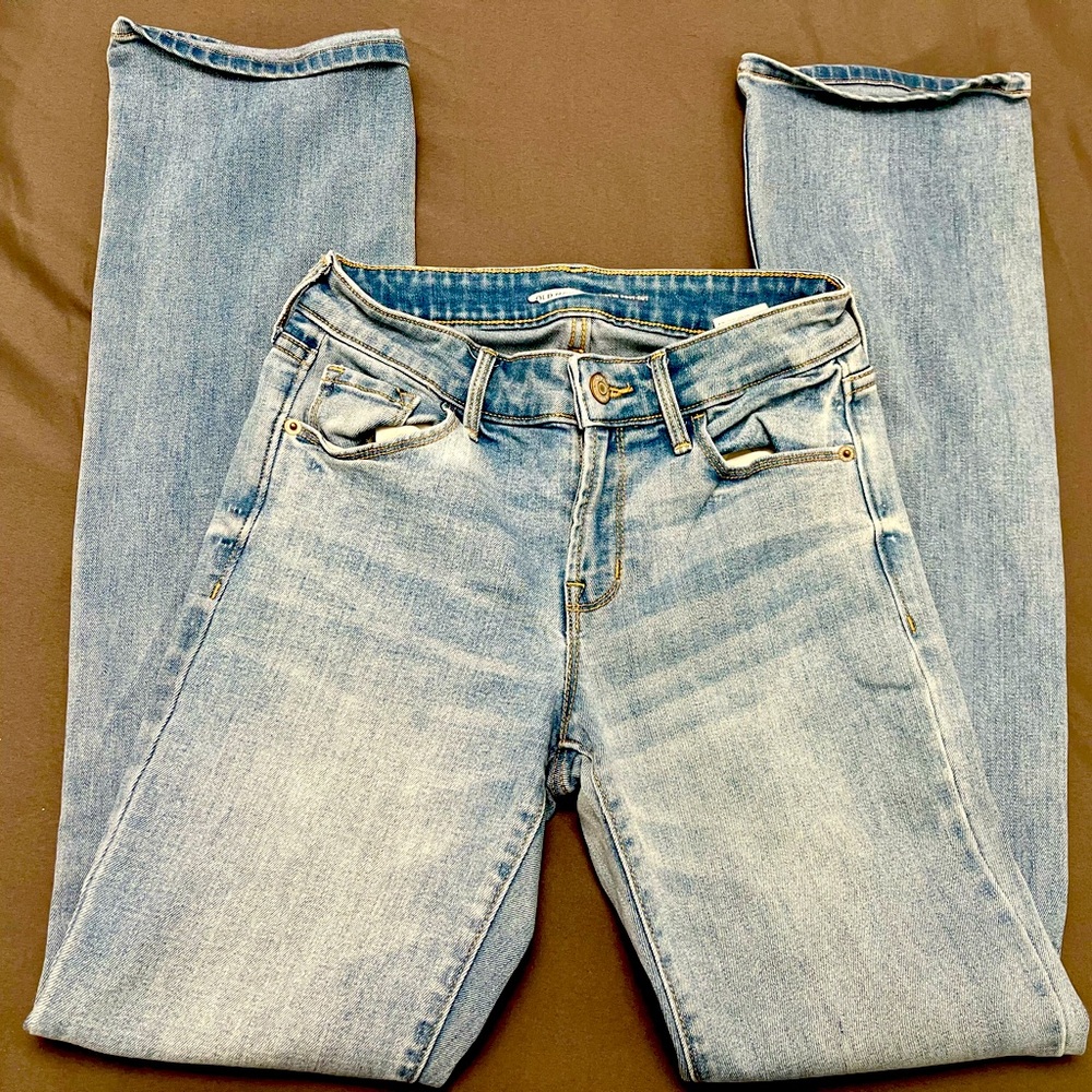 Old Navy Kicker Bootcut Mid-Rise Jeans Light Wash Casual Stretchy Denim Size 00